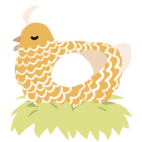 Sherry, a honey and cream chicken with a lace pattern