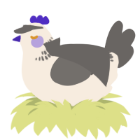Esparza, a cream and grey chicken with a neck-band pattern