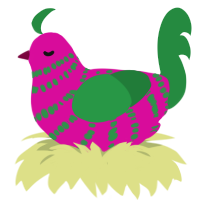 (unnamed), a fuchsia and viridian chicken with a bar pattern