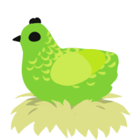A grass and lime chicken with a half-lace pattern