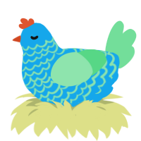 koi pond, a sky and spring chicken with a lace pattern