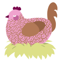 (unnamed), a pink and brown chicken with a double-lace pattern