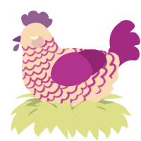 A rose and amethyst chicken with a lace pattern