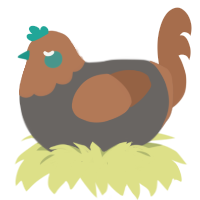 Urge to dig, a grey and brown chicken with a head pattern