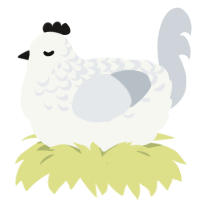 Financial Crisis, a white and mist chicken with a half-lace pattern