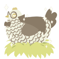Spark, a silver and grey chicken with a lace pattern