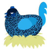 Bubble, a tumblr and sky chicken with a double-lace pattern