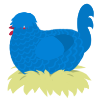 A sapphire chicken with a lace pattern