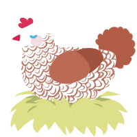 A cream and russet chicken with a double-lace pattern