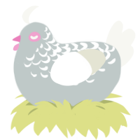 A silver and white chicken with a half-lace pattern