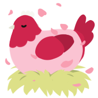 A rose and crimson chicken with a head pattern