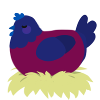 Bisexualiums, a wine and navy chicken with a head pattern