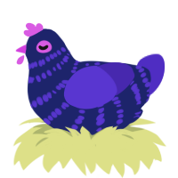 (unnamed), a navy and indigo chicken with a bar pattern