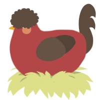 (unnamed), a red and bark chicken