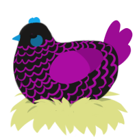 Arcade Carpet, a sable and plum chicken with a lace pattern