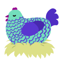 (unnamed), a mint and indigo chicken with a lace pattern