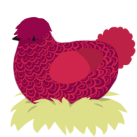 (unnamed), a maroon and crimson chicken with a double-lace pattern