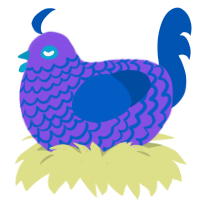 (unnamed), a blurple and ultramarine chicken with a lace pattern