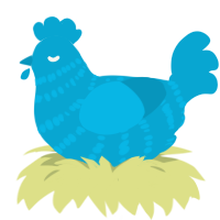 babygirl your soblue, a cerulean chicken with a bar pattern