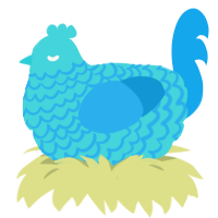 Wave, a aqua and sky chicken with a lace pattern