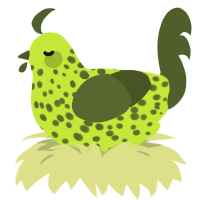 (unnamed), a lime and olive chicken with a speckle pattern