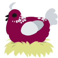 (unnamed), a maroon and mist chicken with a neck-speckle pattern