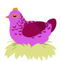 Cherry Icecream, a orchid and maroon chicken with a half-lace pattern
