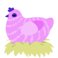 A lavender chicken with a bar pattern