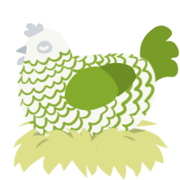(unnamed), a white and chartreuse chicken with a lace pattern
