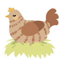 A beige and brown chicken with a bar pattern