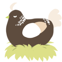 Yuca, a bark and cream chicken with a neck-band pattern