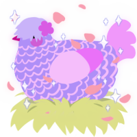 Kpop, a lilac and lavender chicken with a lace pattern