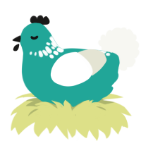 Tulpar, a turquoise and white chicken with a neck-speckle pattern