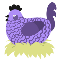Radio Waves, a lilac and overcast chicken with a lace pattern