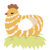 (unnamed), a honey and cream chicken with a bar pattern