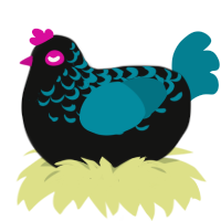 32133, a black and sea chicken with a half-lace pattern