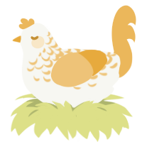A white and honey chicken with a half-lace pattern