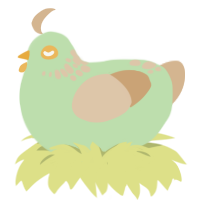 Kaluhā, a gluppy and beige chicken with a neck-speckle pattern