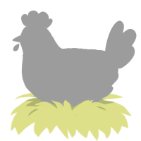 A white and pink chicken with a lace pattern