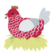 iP yrrebpsaR, a crimson and mist chicken with a lace pattern