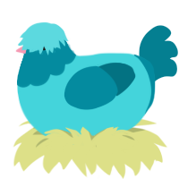 (unnamed), a aqua and sea chicken with a head pattern