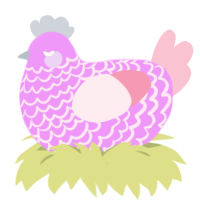 (unnamed), a lavender and rose chicken with a lace pattern
