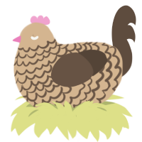 hazelnut spread, a beige and bark chicken with a lace pattern