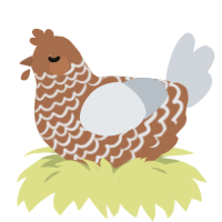 Flour bread, a brown and mist chicken with a lace pattern
