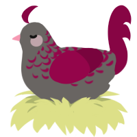 (unnamed), a grey and maroon chicken with a half-lace pattern
