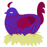 (unnamed), a indigo and maroon chicken with a lace pattern