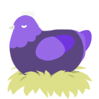 (unnamed), a overcast and blurple chicken with a head pattern