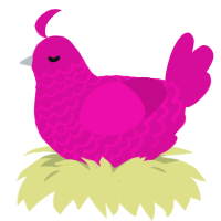 (unnamed), a fuchsia chicken with a lace pattern