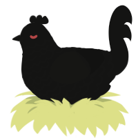 phase zero, a black chicken with a lace pattern