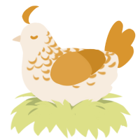 Caramel Corn, a cream and orange chicken with a half-lace pattern